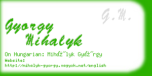gyorgy mihalyk business card